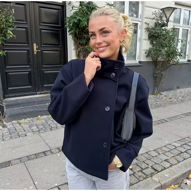 Drune | Damen Kurzer Übergröße Trenchcoat für Den Herbst