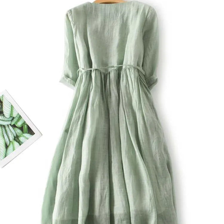 Lithumi - Maxikleid Aus Leinen