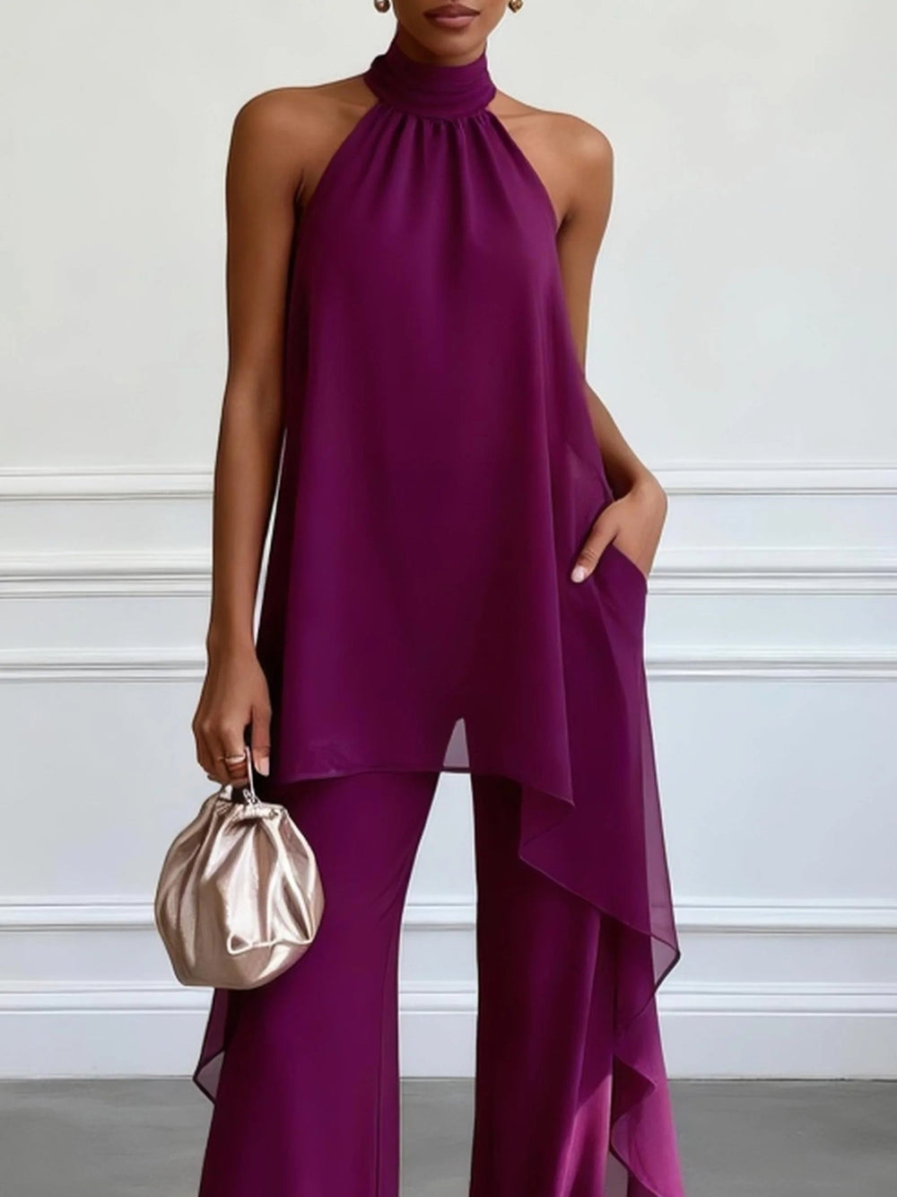 Victtoria – Elegantes Neckholder-Top Mit Hose