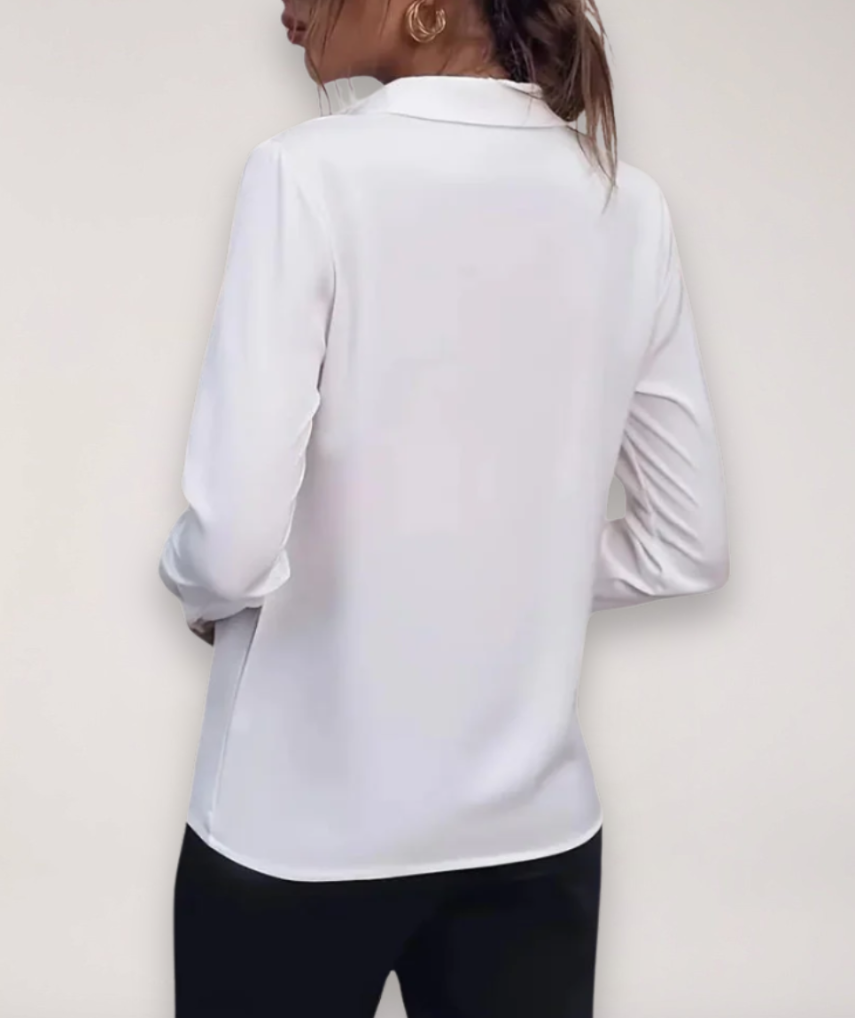 Marie | Damen Frühjahrs Bürobluse mit Knopfleiste