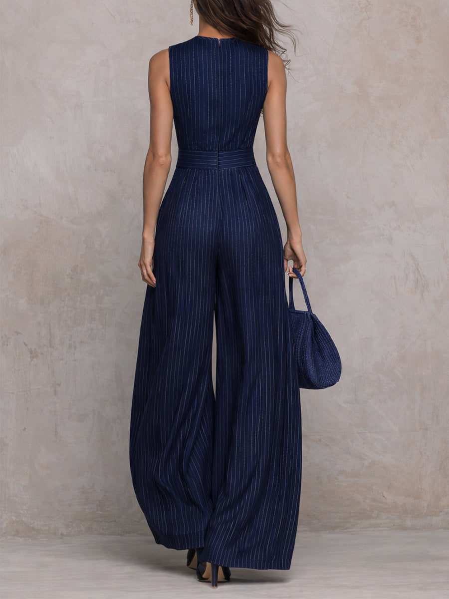 Iskra - Jumpsuit mit hohem Kragen und weitem Beinverlauf