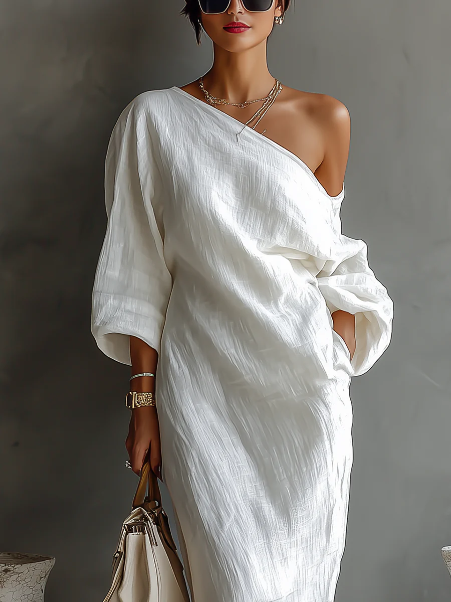 Zihara – Elegantes Asymmetrisches Fließendes Kleid