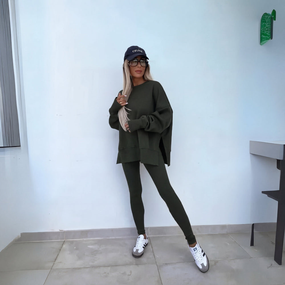 YACHI™ - Entspanntes Sweatshirt mit langen Ärmeln und Hosenensemble