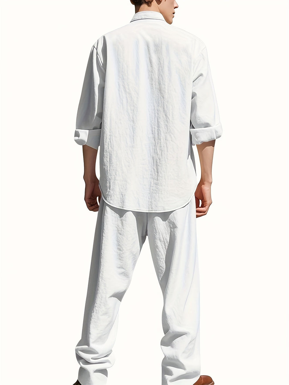 Zweiteiliges Sommeroutfit Herren | Leinenhemd & Hose Set