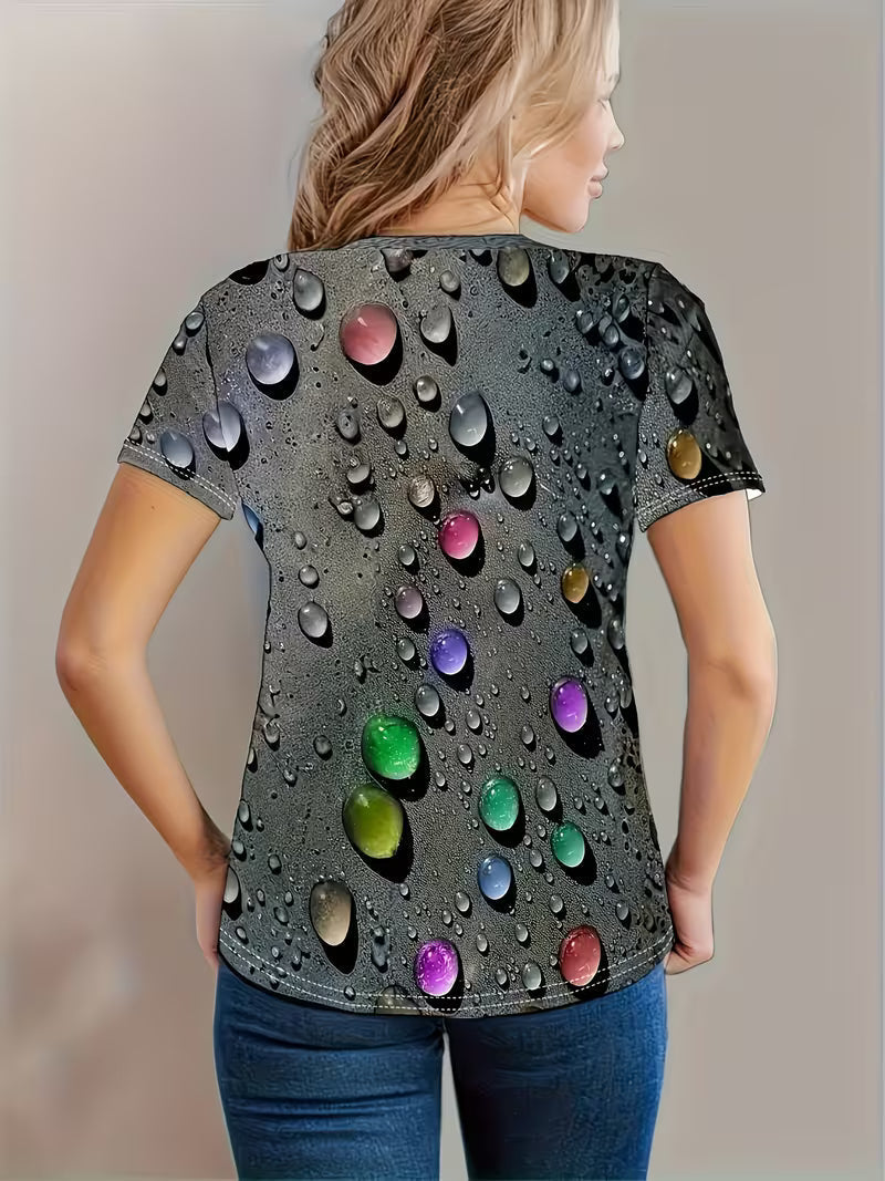 Ishadini - Lässiges Kurzarm T-Shirt Mit Rundhalsausschnitt