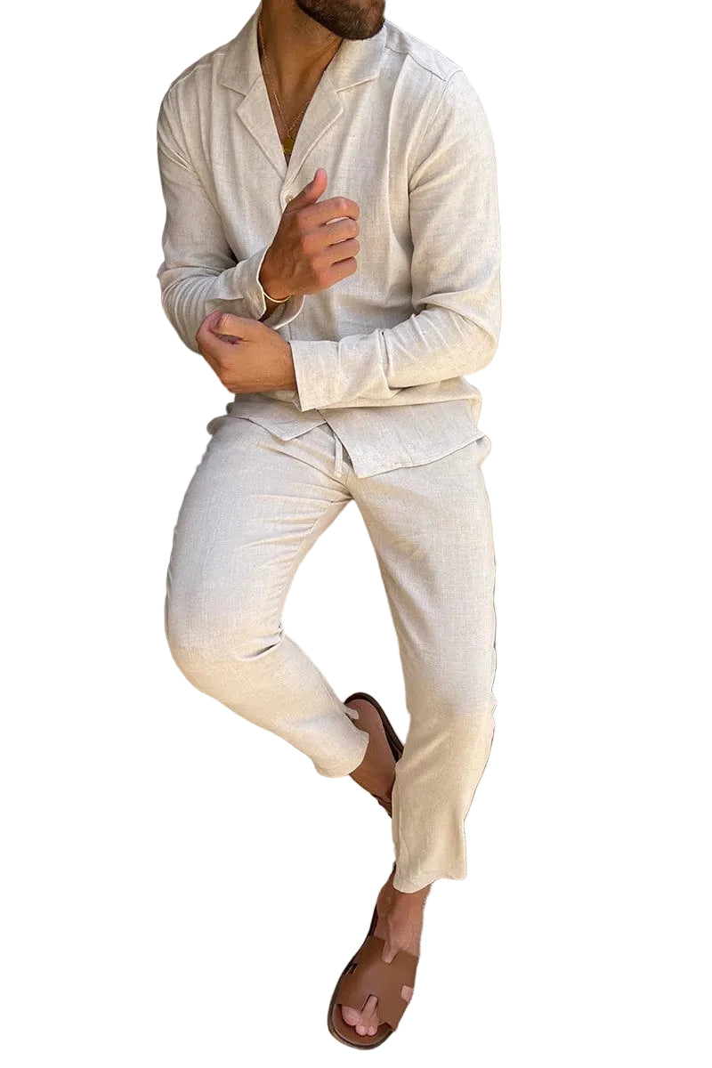 Abgestimmtes Herrenhemd- und Hosen-Set