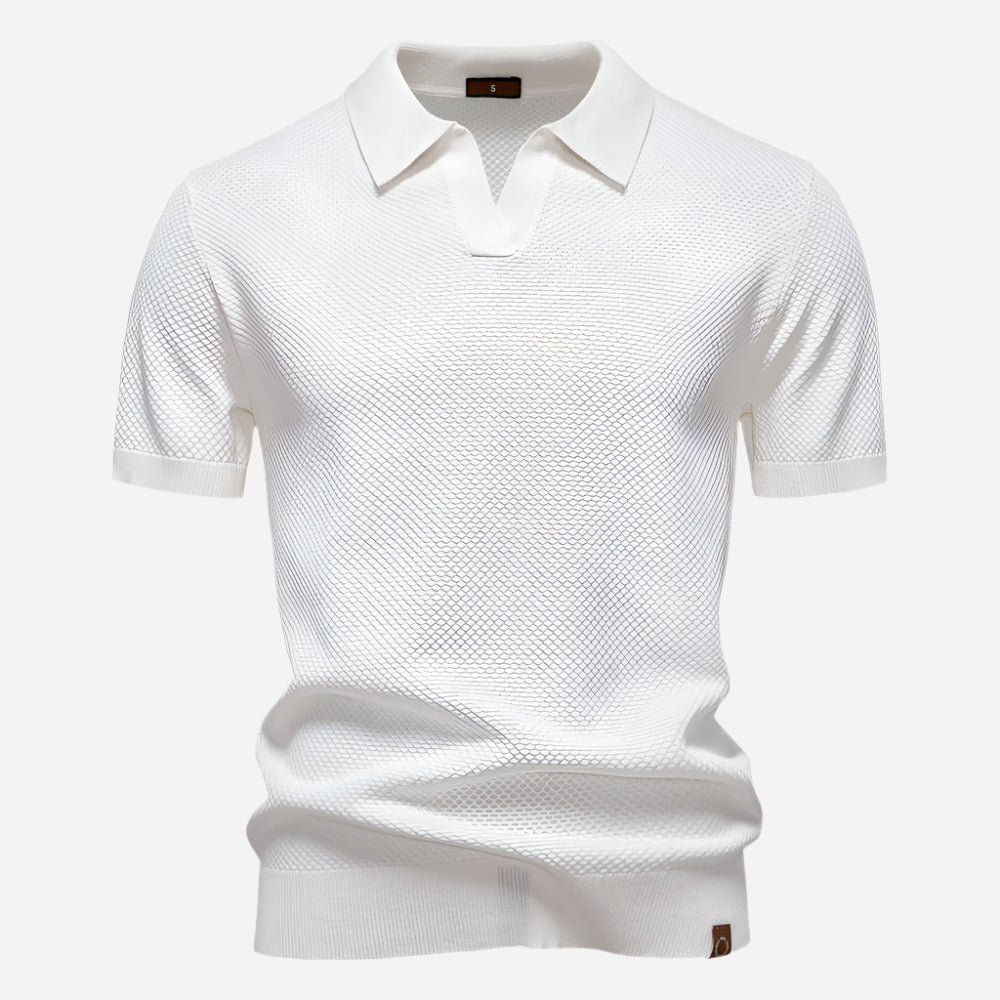 Aldric | Herren Kurzarm Poloshirt mit Strukturmuster