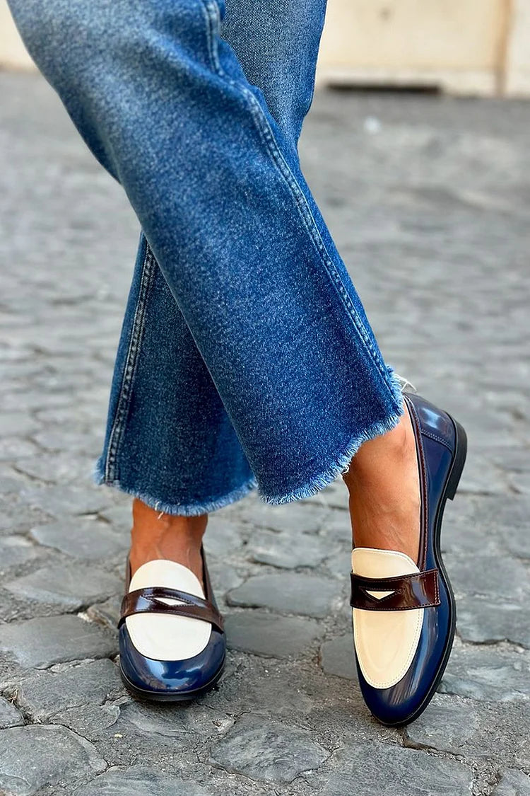 Amelia | Damen Zweifarbige Loafer