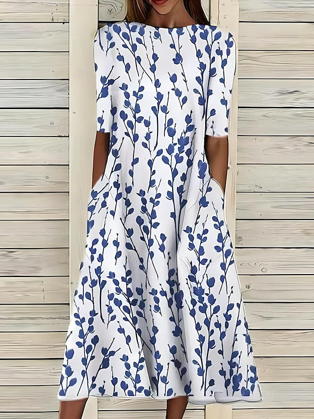 Xylara - Florales Midikleid mit Soft-Touch