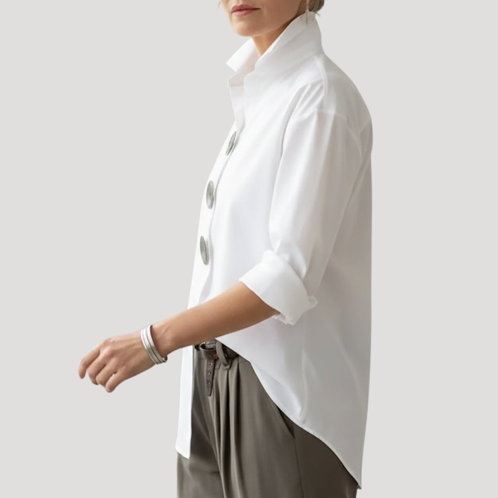 Annika | Damen Button-Down Langarm Hemdbluse