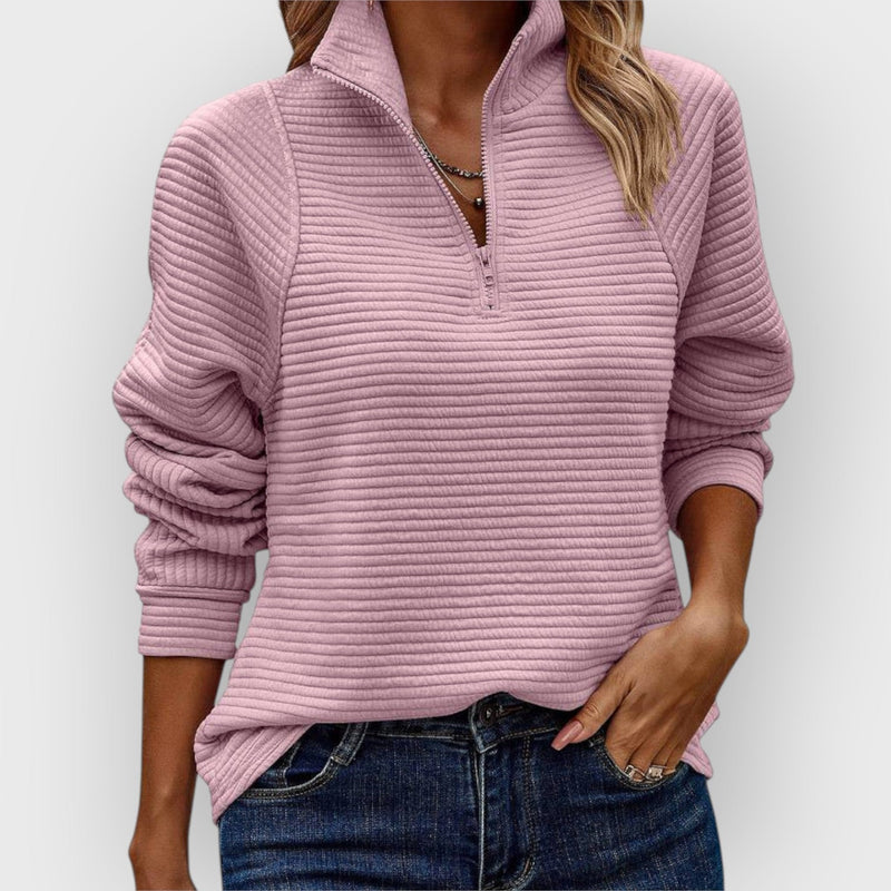 Romena - Pullover Mit Kragen Und Reißverschluss