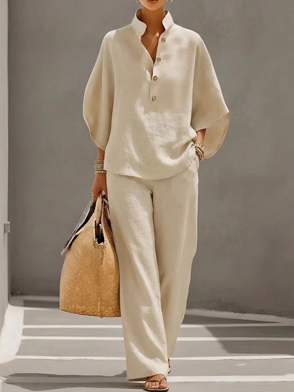 Beatrice | Damen Zweiteiler Set mit weiter Hose