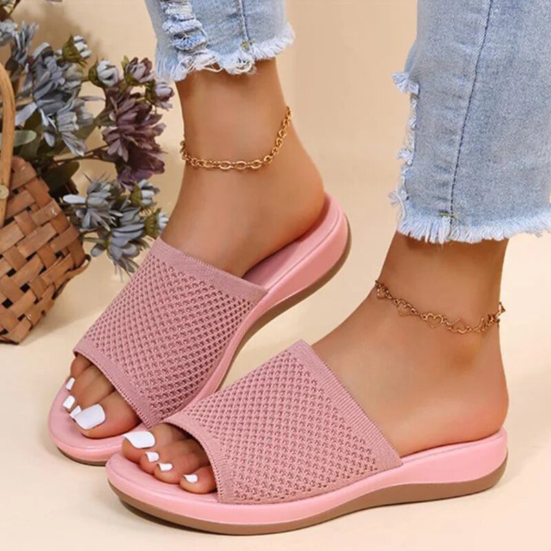 Bequeme Slide-Sandalen Damen