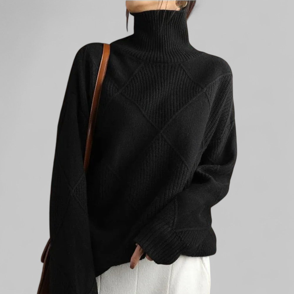 Susanne | Rollkragen Locker Geschnittener Pullover für Damen