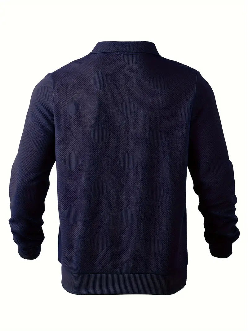 Finn | Geometrisches Design Vintage Reißverschluss Pullover