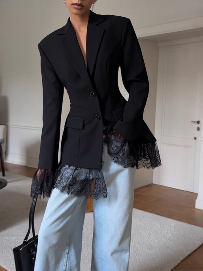 Blazer Damen mit Spitze Tailliert