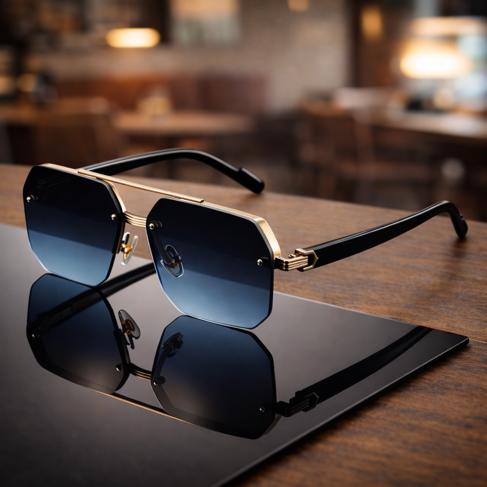 NoirEdge – Klassische Halbrahmen-Sonnenbrille