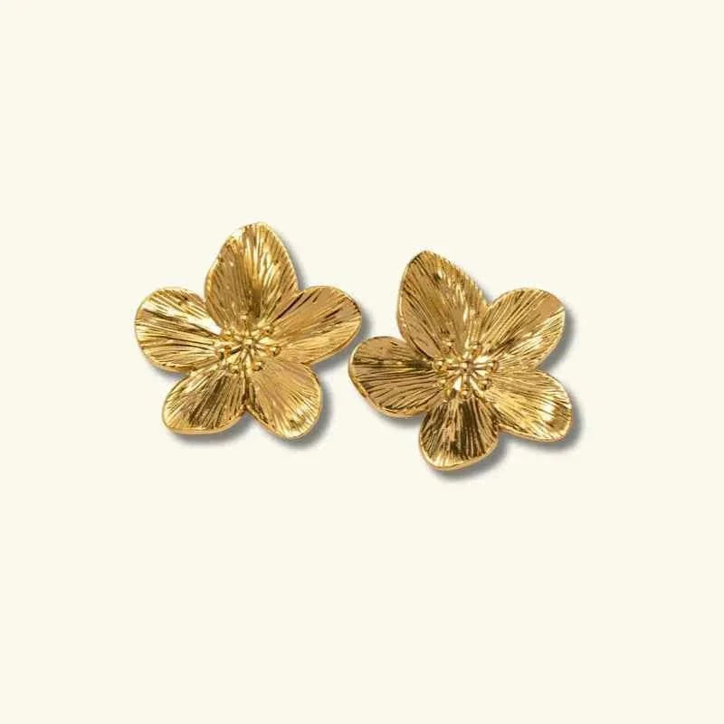 Blumen Ohrringe Gold