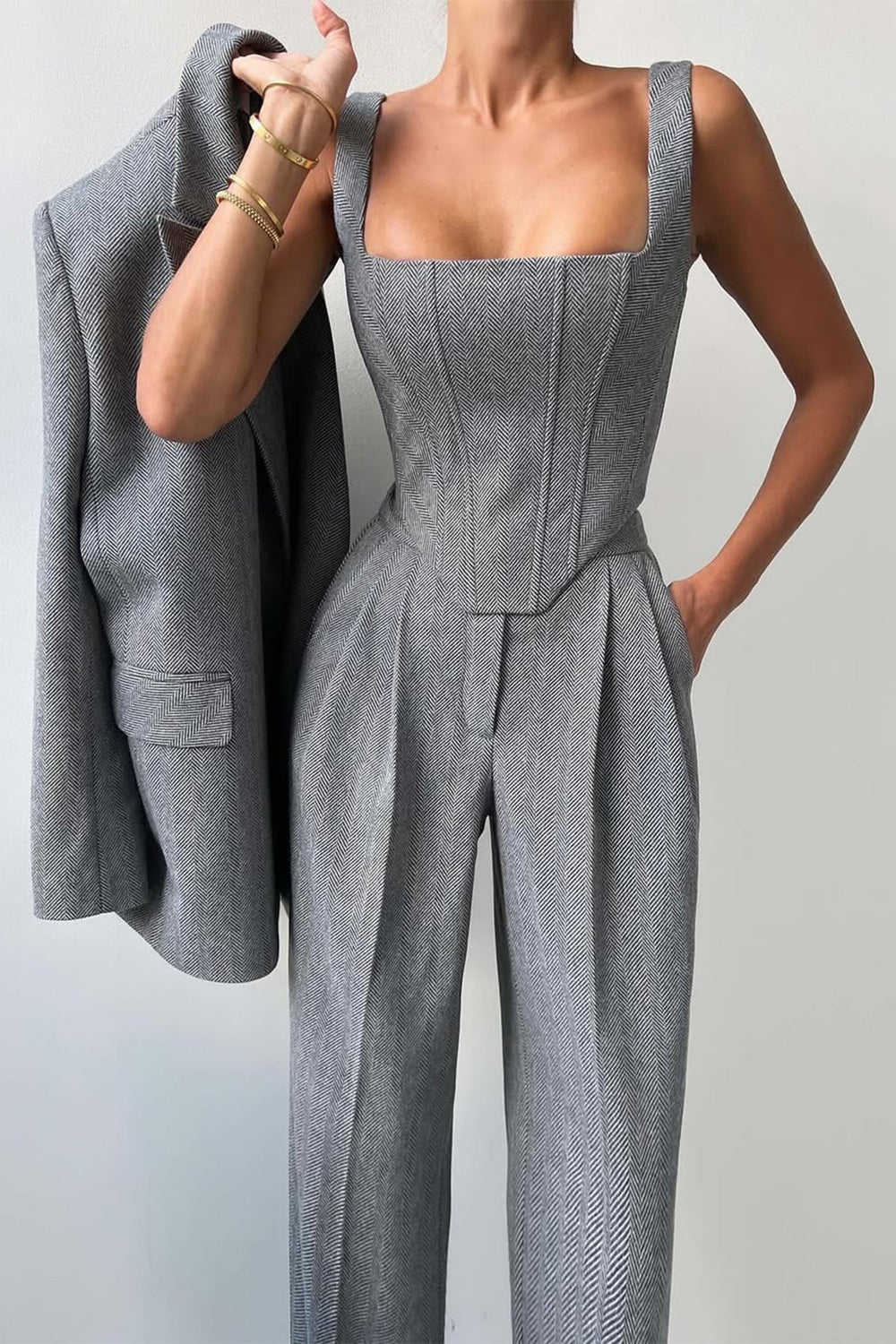 Brianna | Damen Dreiteiler Hosenanzug Set