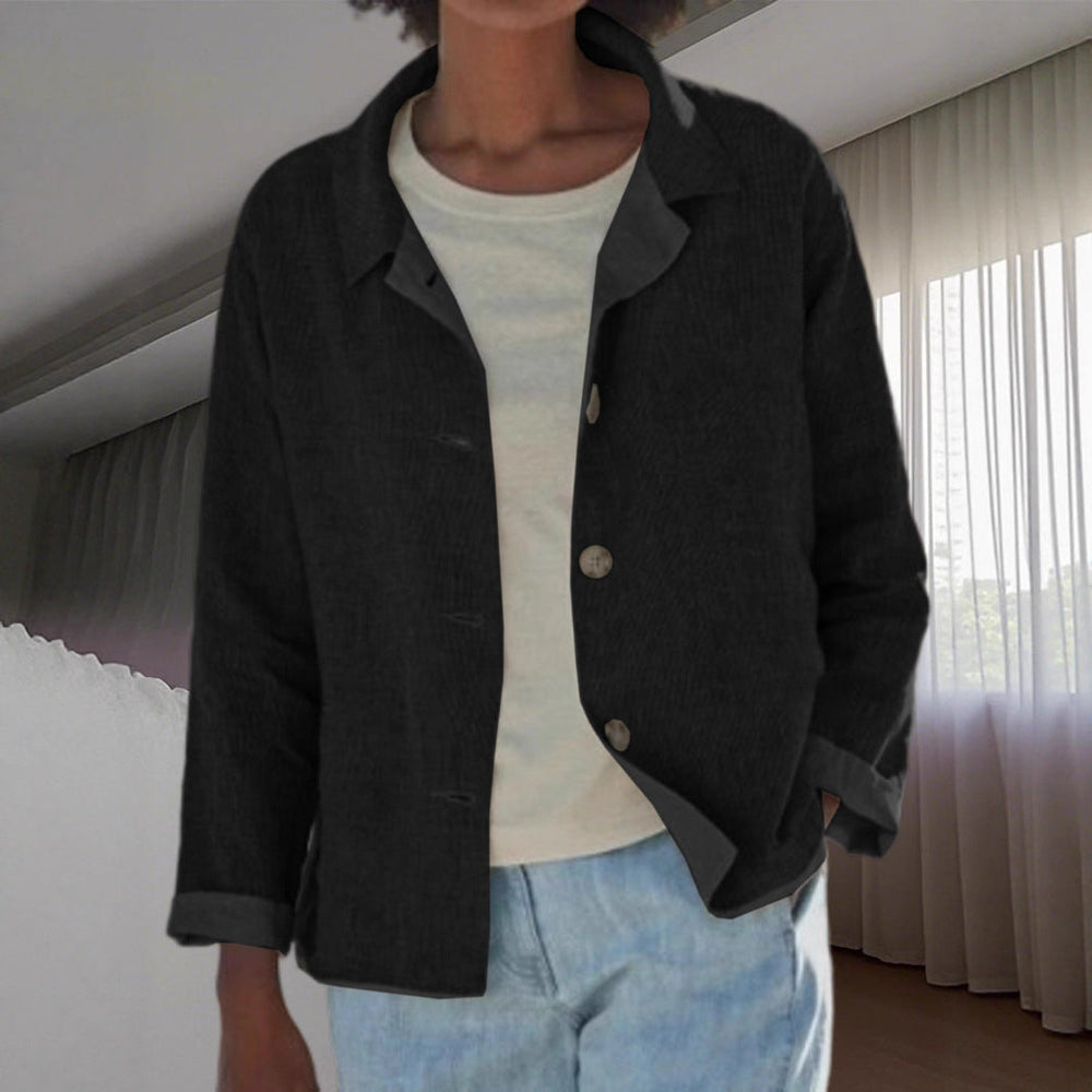 Britta | Damen Übergangsjacke mit Kragen Knopfleiste