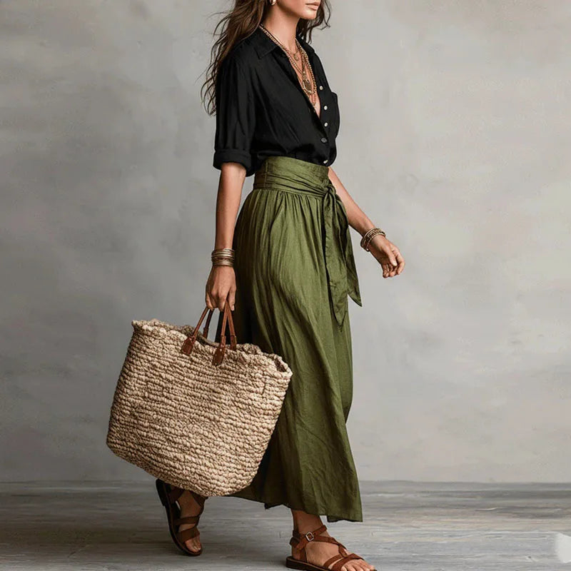 Brunilda | Damen Zweiteiliges Set Bluse Rock
