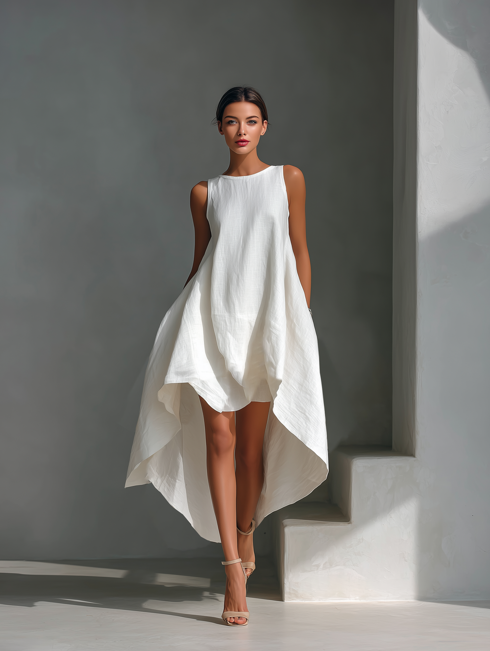 Elvina - Luftiges Midikleid aus Leinen