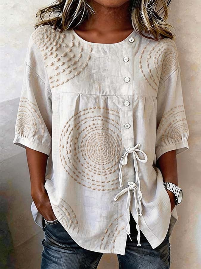 Kalliope - Legere Bluse mit durchgehender Knopfleiste