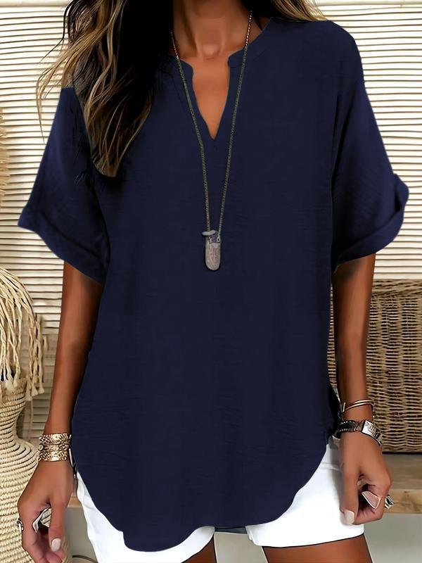 Xalina - Bluse mit weicher Haptik und Ausschnitt-Detail