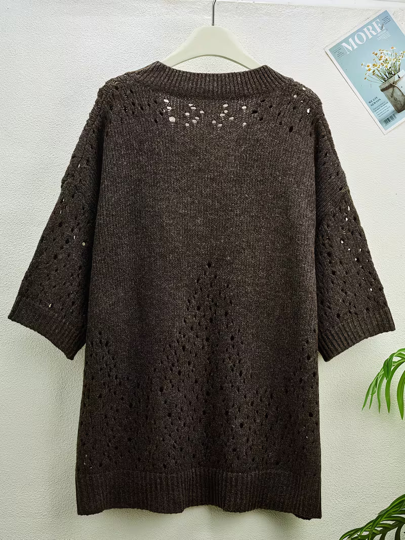 Bimashi - Locker Sitzender Pullover Mit Langen Ärmeln Und V-Ausschnitt