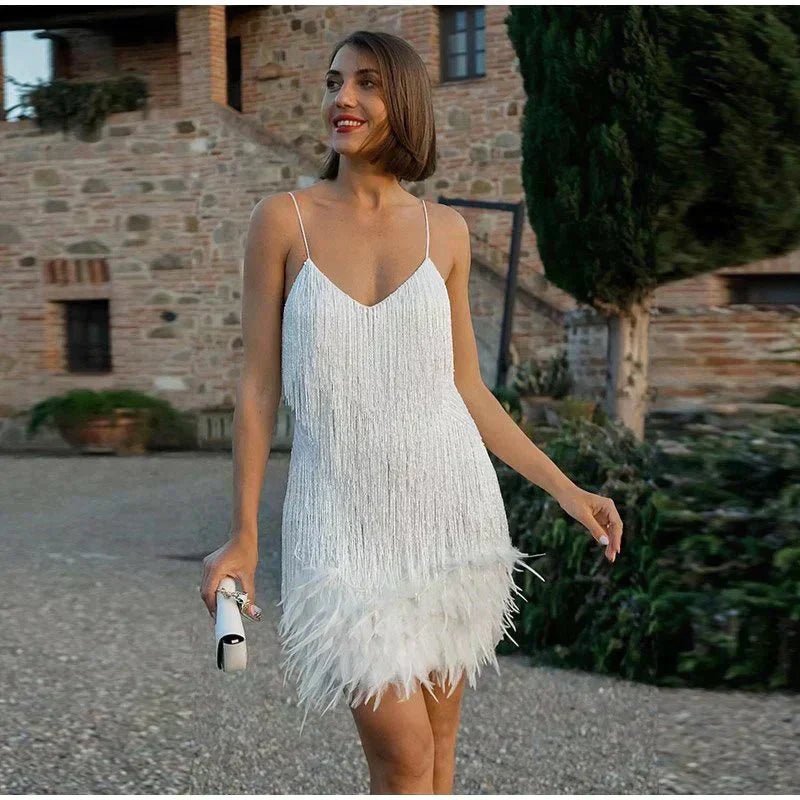 Annika | Cocktailkleid Mini Pailletten Träger Bodycon