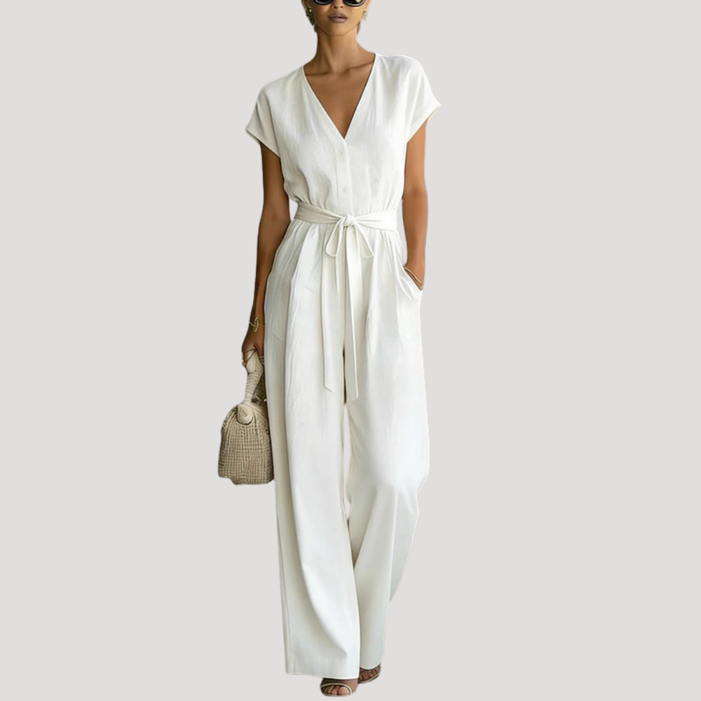 Cordova | Damen V-Ausschnitt Wide Leg Jumpsuit
