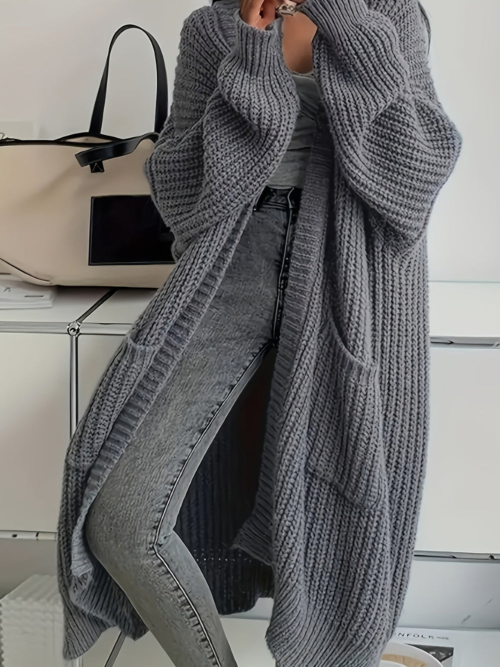 Helena | Damen Longline Cardigan klassisch stilvoll