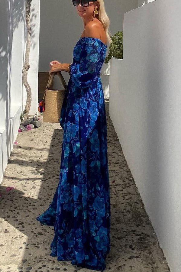 Lina | Hochwertiges Blumen-Maxikleid Damen