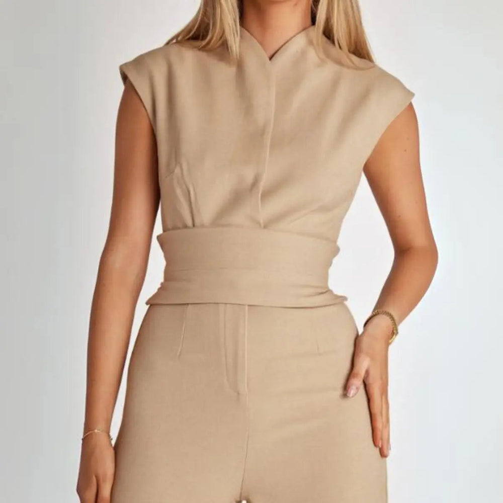 Damen Ärmelloser Jumpsuit mit Weitem Bein