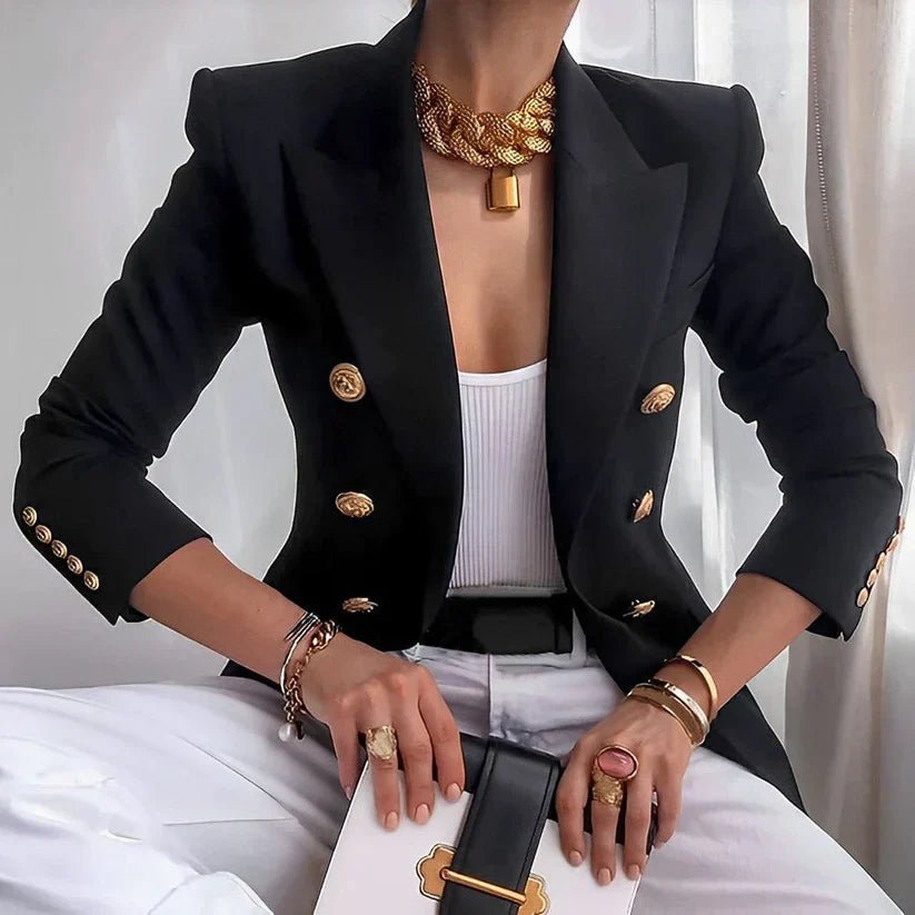 Lena | Damen Blazer Zweireihig mit Goldknöpfen Tailliert
