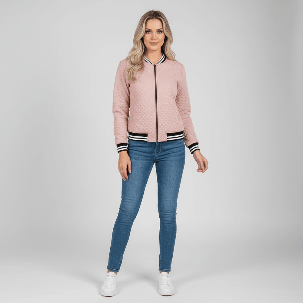 Damen Bomberjacke mit Reißverschluss Sportlich
