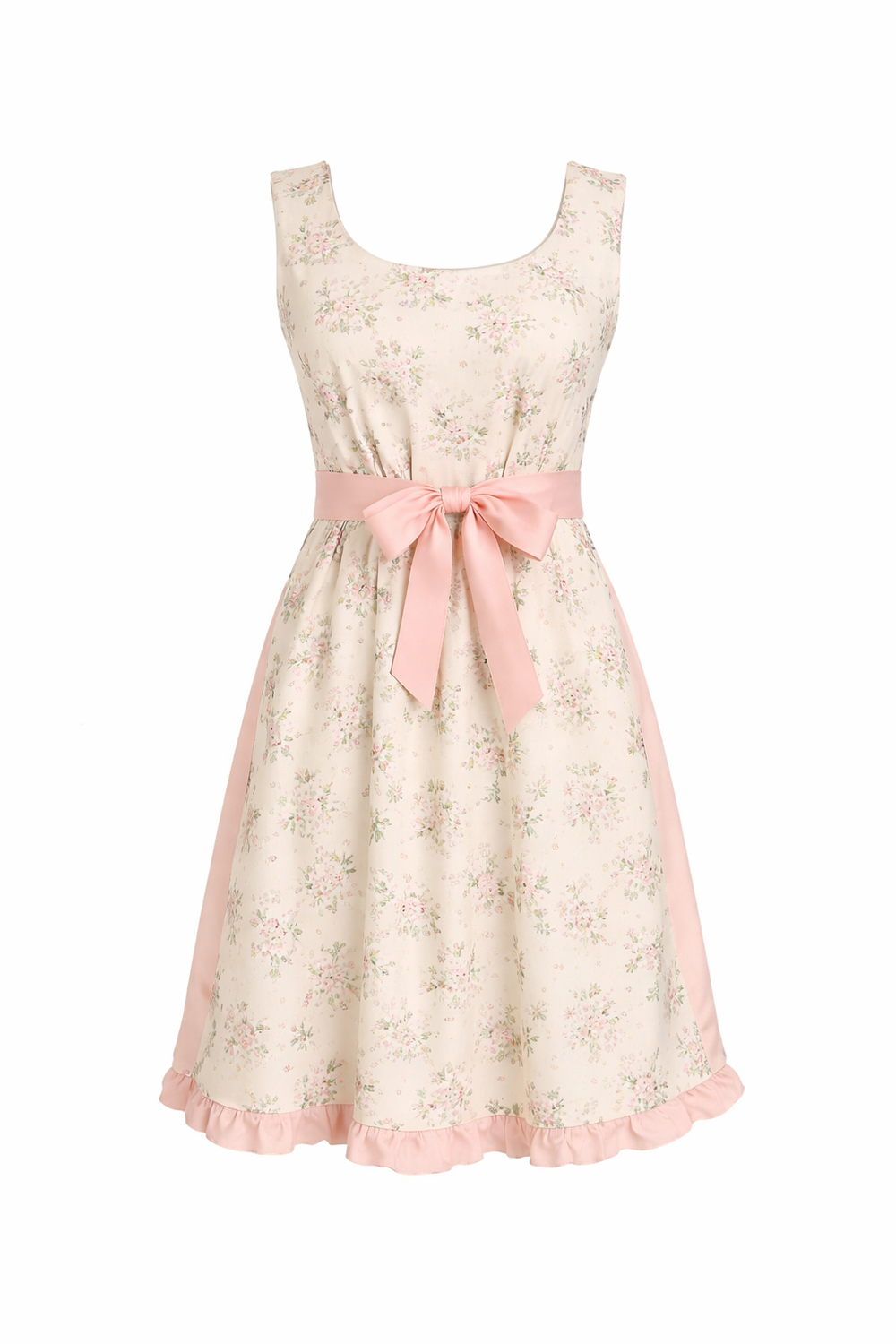 Damen Dirndl Kleid mit Herzösen, Frontschnürung und Bindegürtel