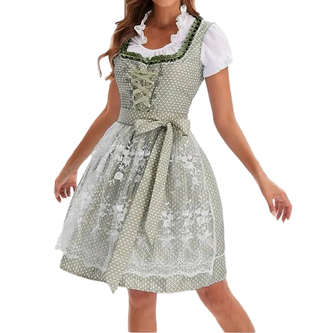 Damen Dirndl Set mit Schnürung und Schürze