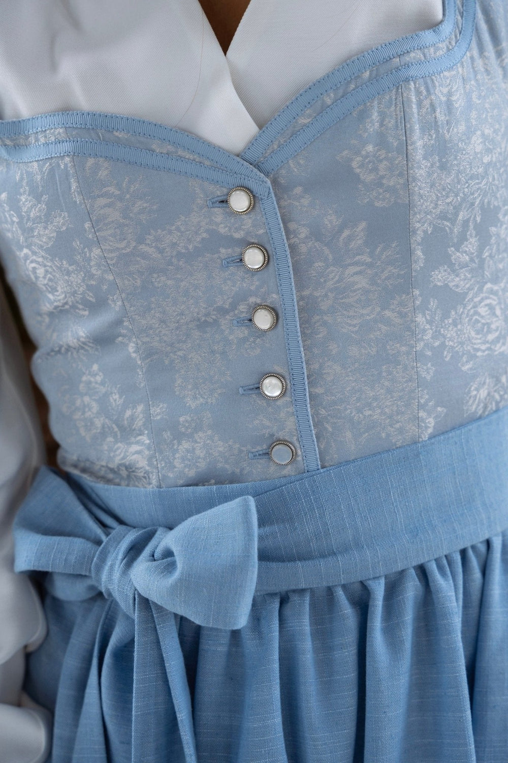 Damen Dirndl Set mit Schürze und Blumenmuster