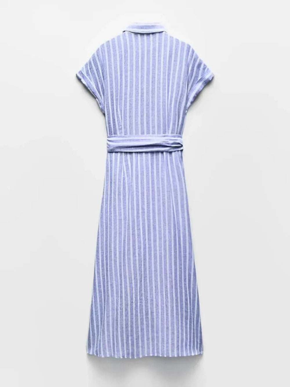 Damen Gestreiftes Midikleid mit Knopfleiste