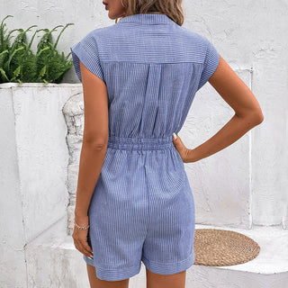 Damen Jumpsuit mit Knopfleiste und Taillenband