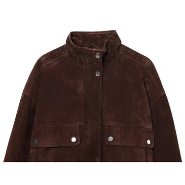Damen Kurzjacke mit Stehkragen und Druckknopfverschluss