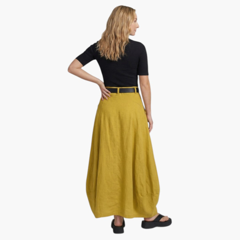 Damen Maxirock mit hohem Bund, Gürtelschlaufen und Seitentaschen