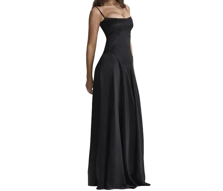 Damen Minimalistisches Maxikleid mit Spaghettiträgern
