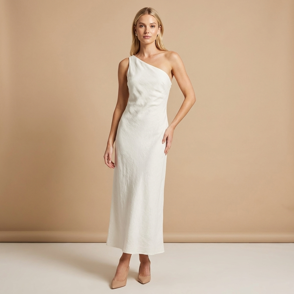 Damen One-Shoulder Maxikleid