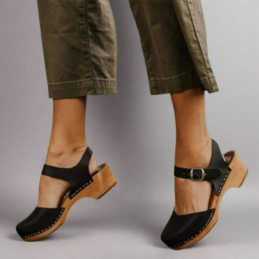 Leonie | Damen Platform Sandalen Geschlossen Blockabsatz Komfort
