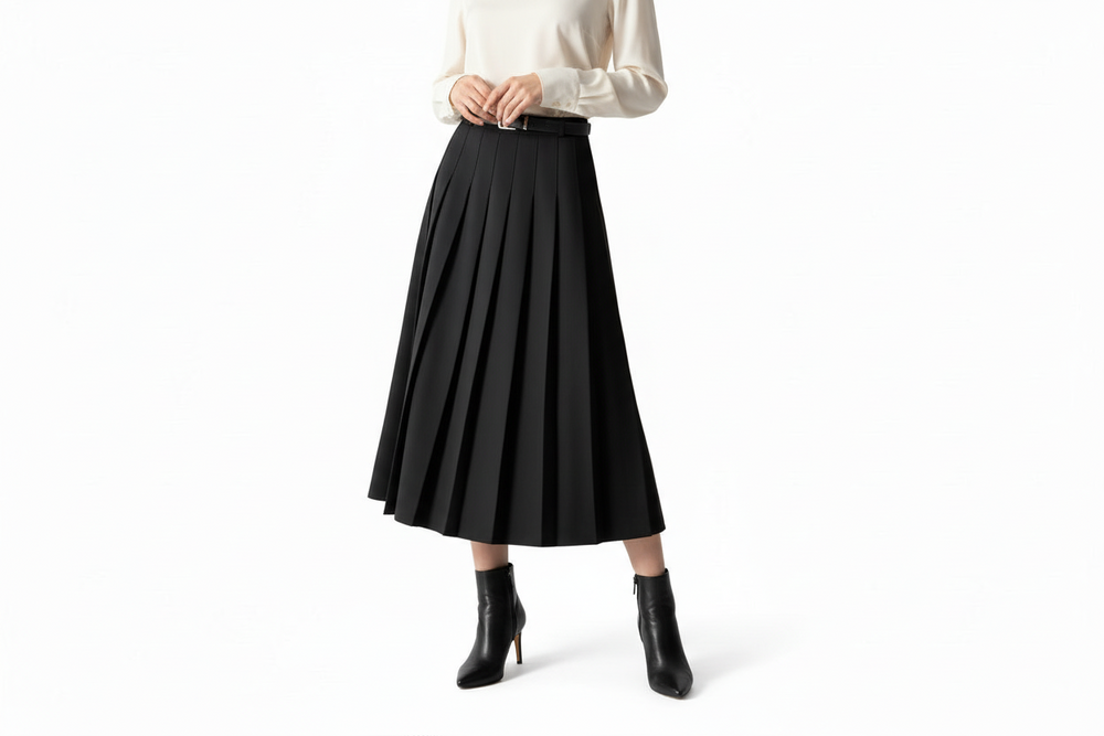 Damen Plissierter Midirock