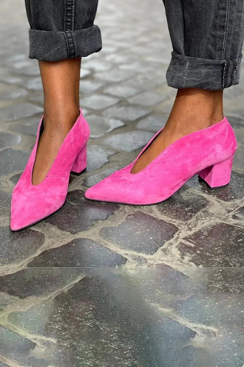 Marie | Damen Pumps Blockabsatz Spitze Zehe Elegant Business