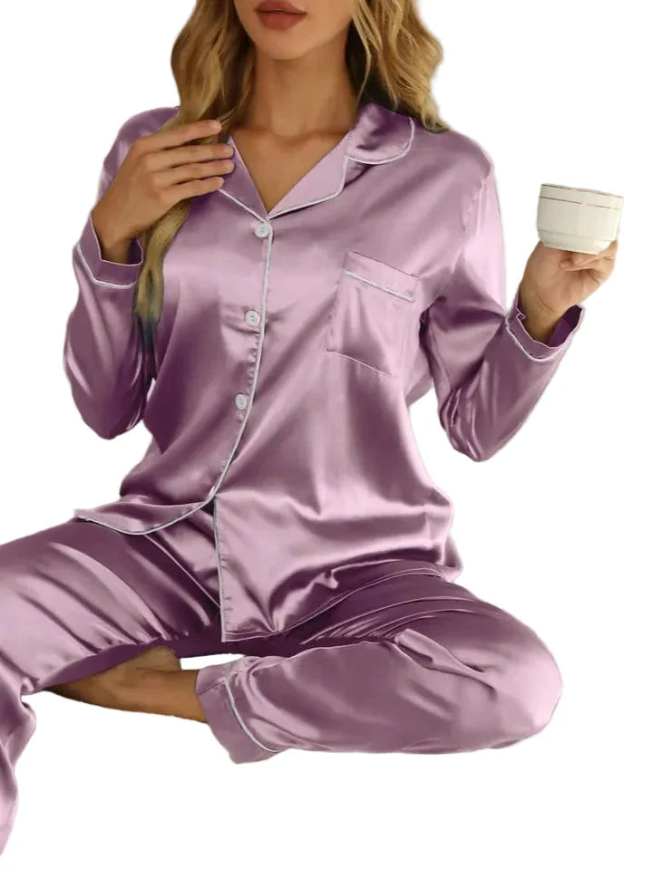 Damen Pyjama-Set mit Knopfleiste