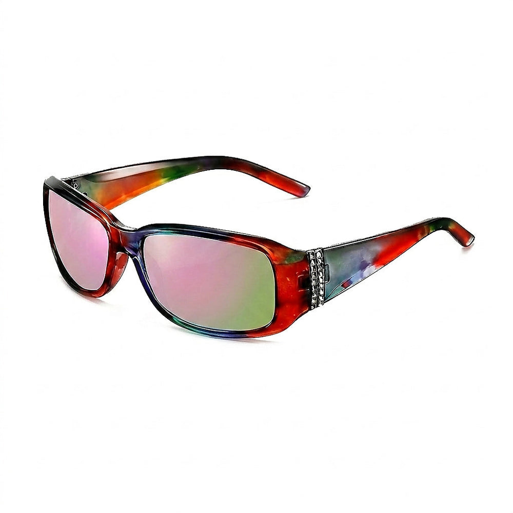 Damen Rechteckige Sonnenbrille mit Zierdetail an den Bügeln